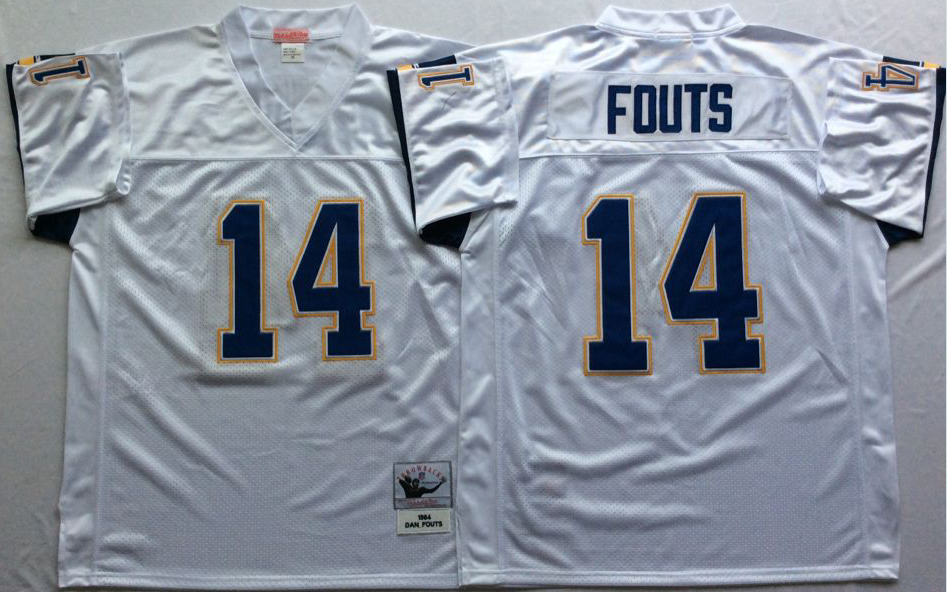Men NFL Los Angeles Chargers #14 Fouts white Mitchell Ness jerseys->los angeles chargers->NFL Jersey